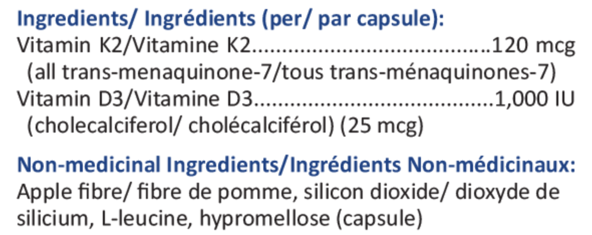 MQ-7 +D3 (120 mcg MK-7 + 1000 IU D3)